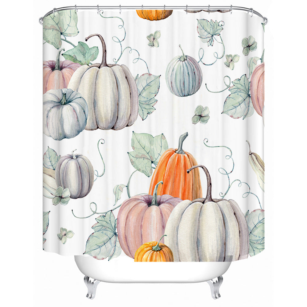 Artistic Pumpkin Print Shower Curtain