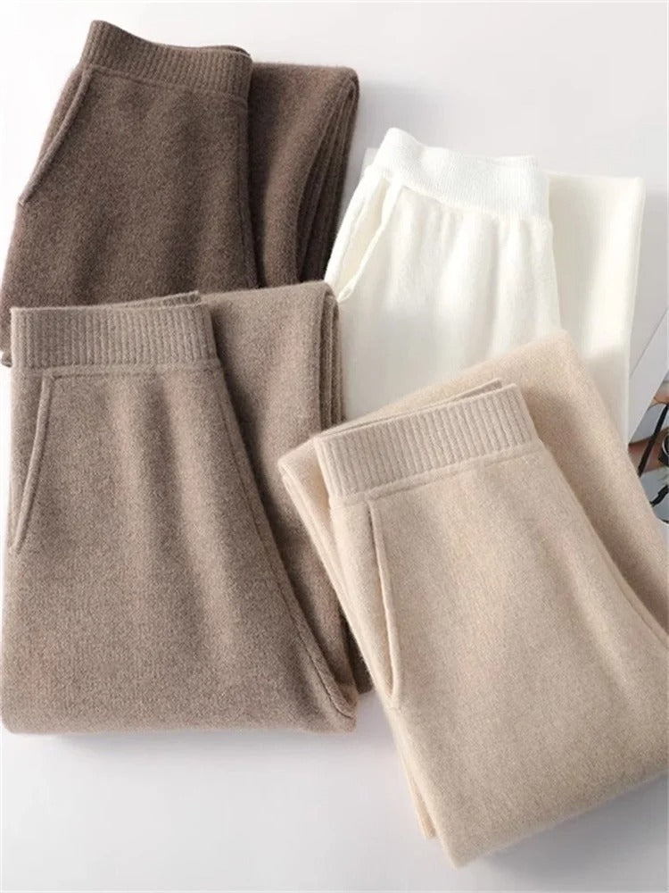 AstraSilk High-Waisted Cashmere Comfort Pants For All-Day Warmth And Softness