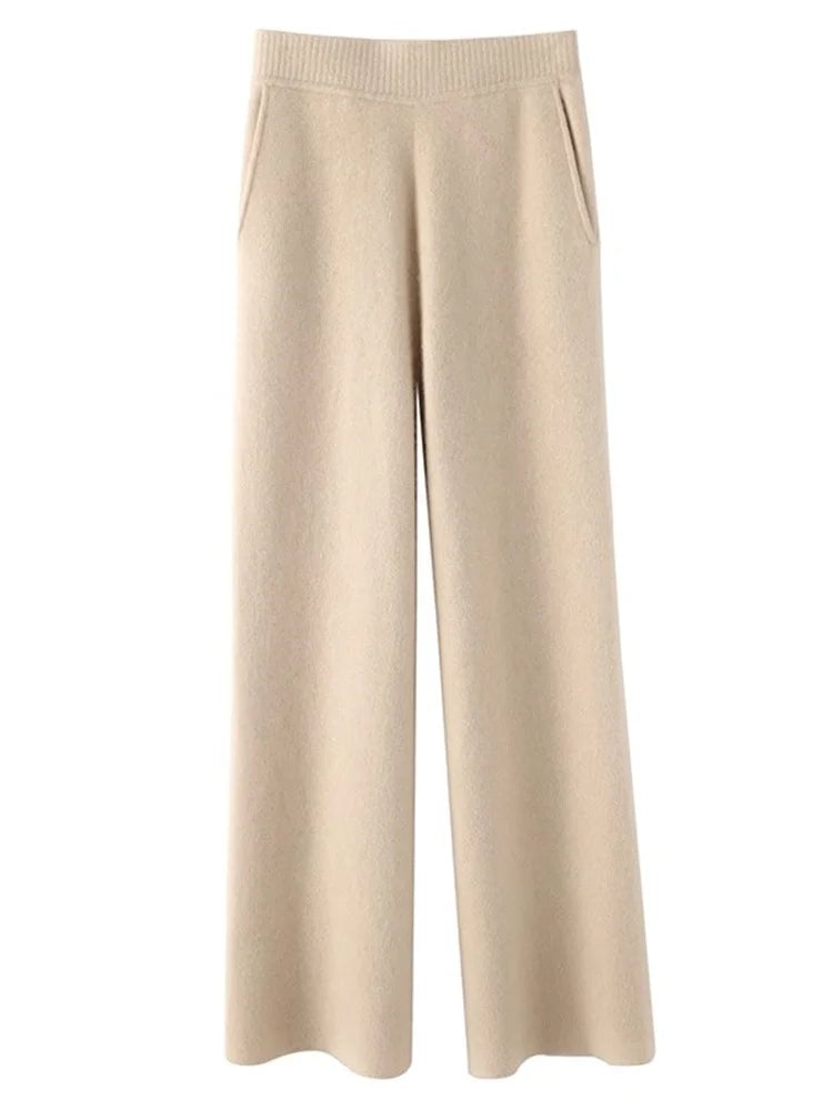 AstraSilk High-Waisted Cashmere Comfort Pants For All-Day Warmth And Softness