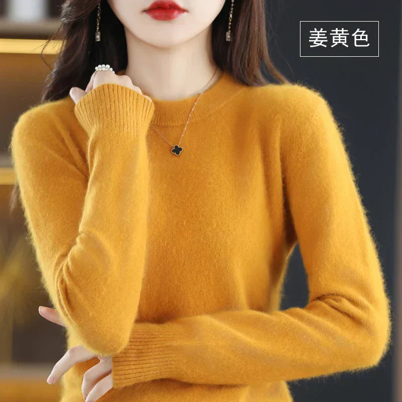 Aud: Women's 100% Cashmere Sweater O-Neck
