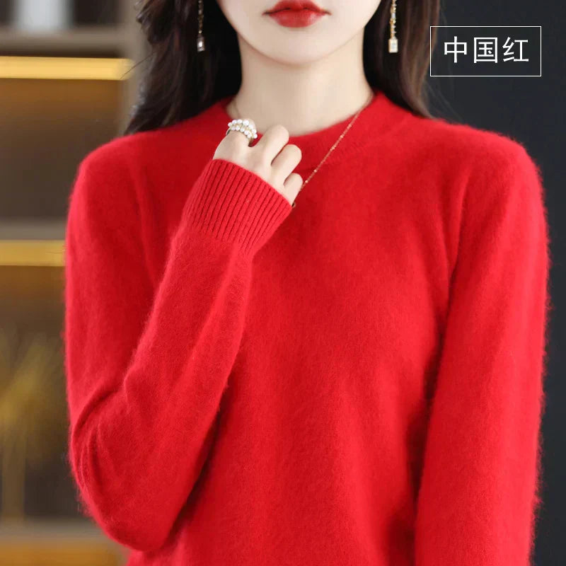 Aud: Women's 100% Cashmere Sweater O-Neck