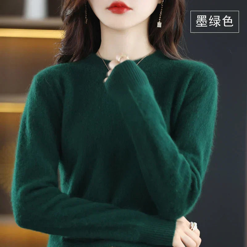 Aud: Women's 100% Cashmere Sweater O-Neck