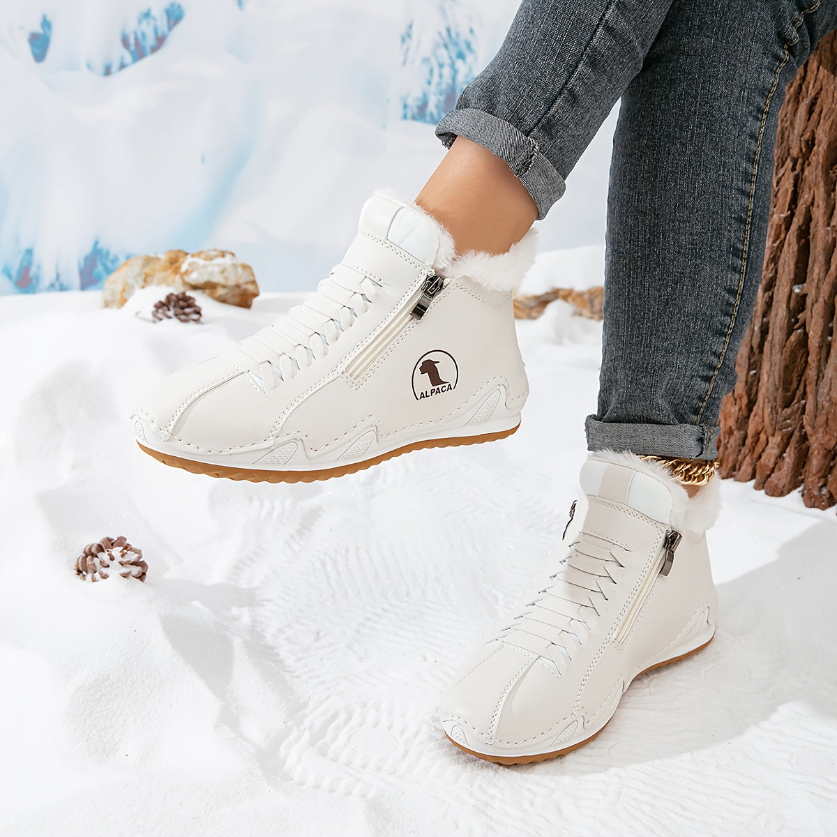 Image of Autumn | Women's Zip-Up Fur Lined Ankle Boots