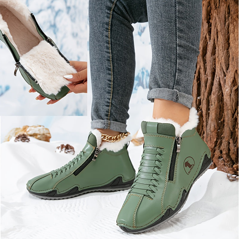 Image of Autumn | Women's Zip-Up Fur Lined Ankle Boots