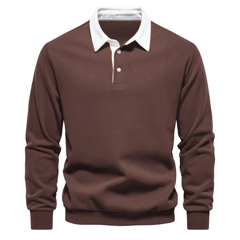 Image of Axel | Men's Long Sleeve Polo Sweater