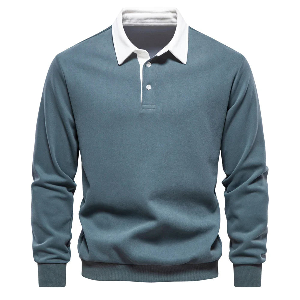 Image of Axel | Men's Long Sleeve Polo Sweater