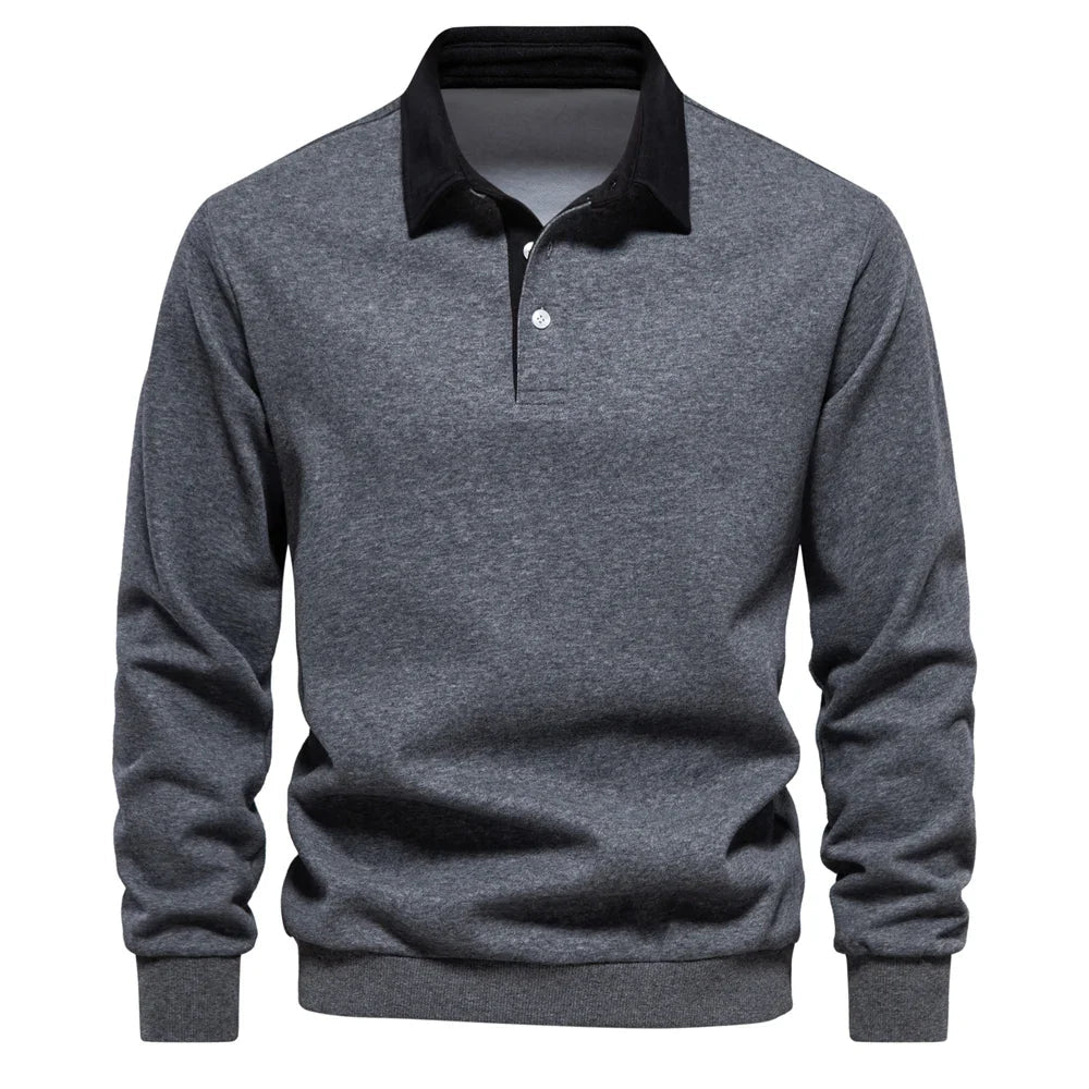 Image of Axel | Men's Long Sleeve Polo Sweater