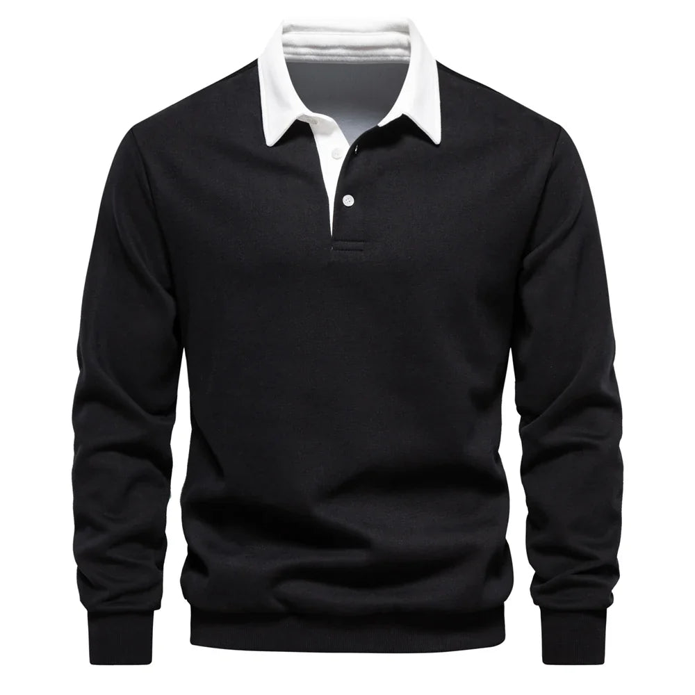 Image of Axel | Men's Long Sleeve Polo Sweater