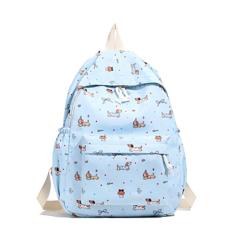 Backpack with Cheerful Dog Pattern