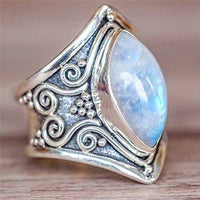 Sterling Silver Bohemian Moonstone Ring for Women