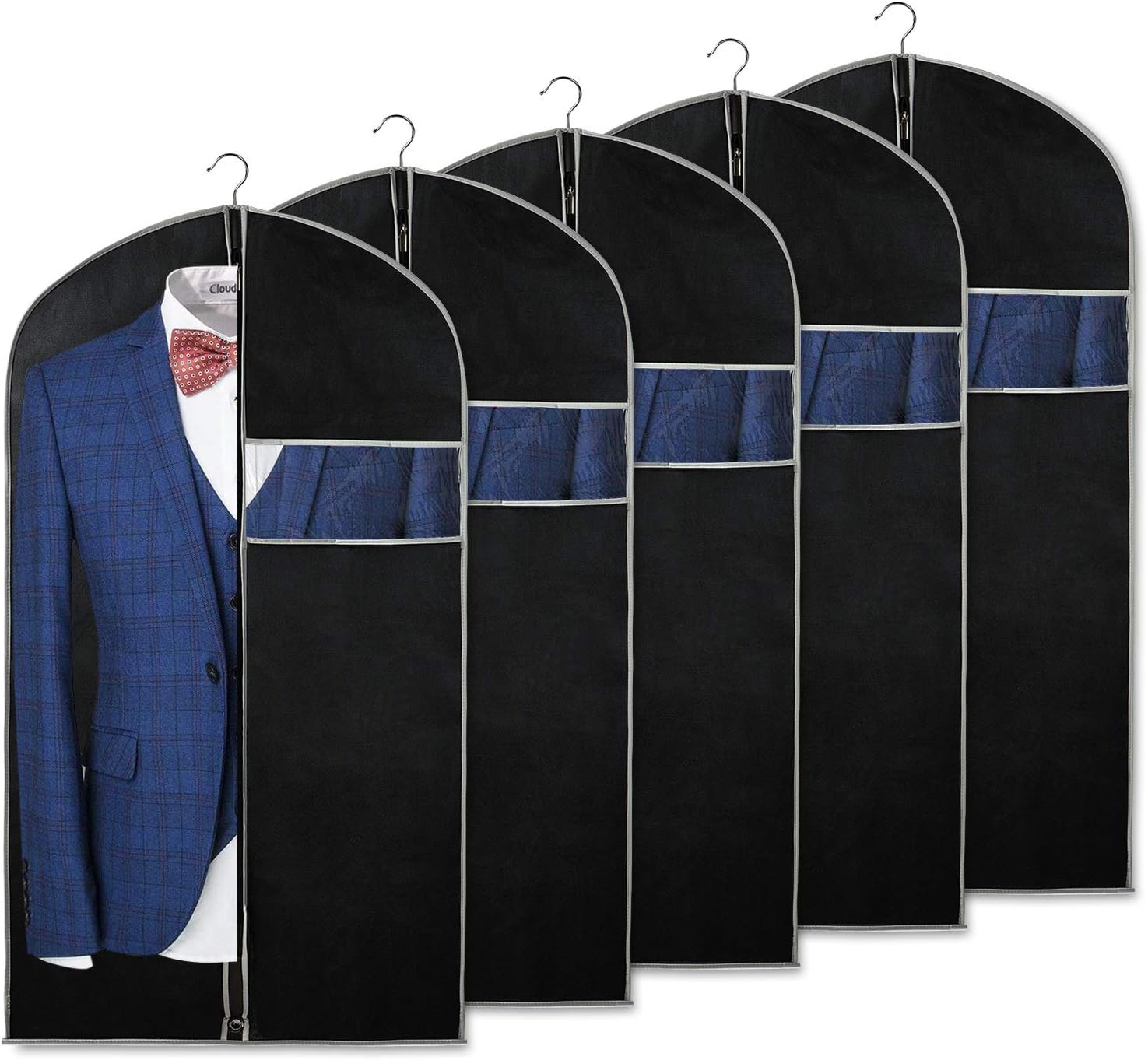 Breathable Garment Cover Set – 10-Pack Clothing Storage Covers with Window