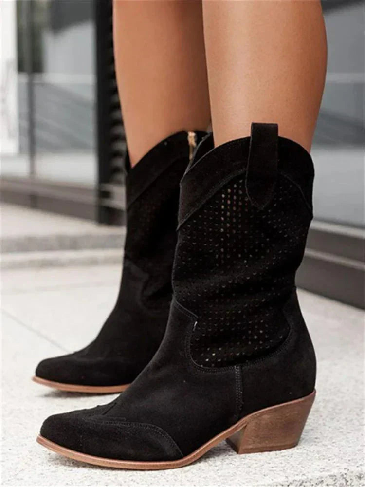 Breathable Stylish Cowboy Boots with Zipper