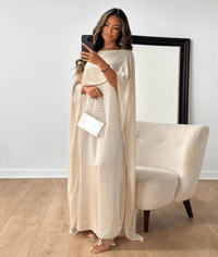 Brianna | Women's Cape Evening Maxi Dress