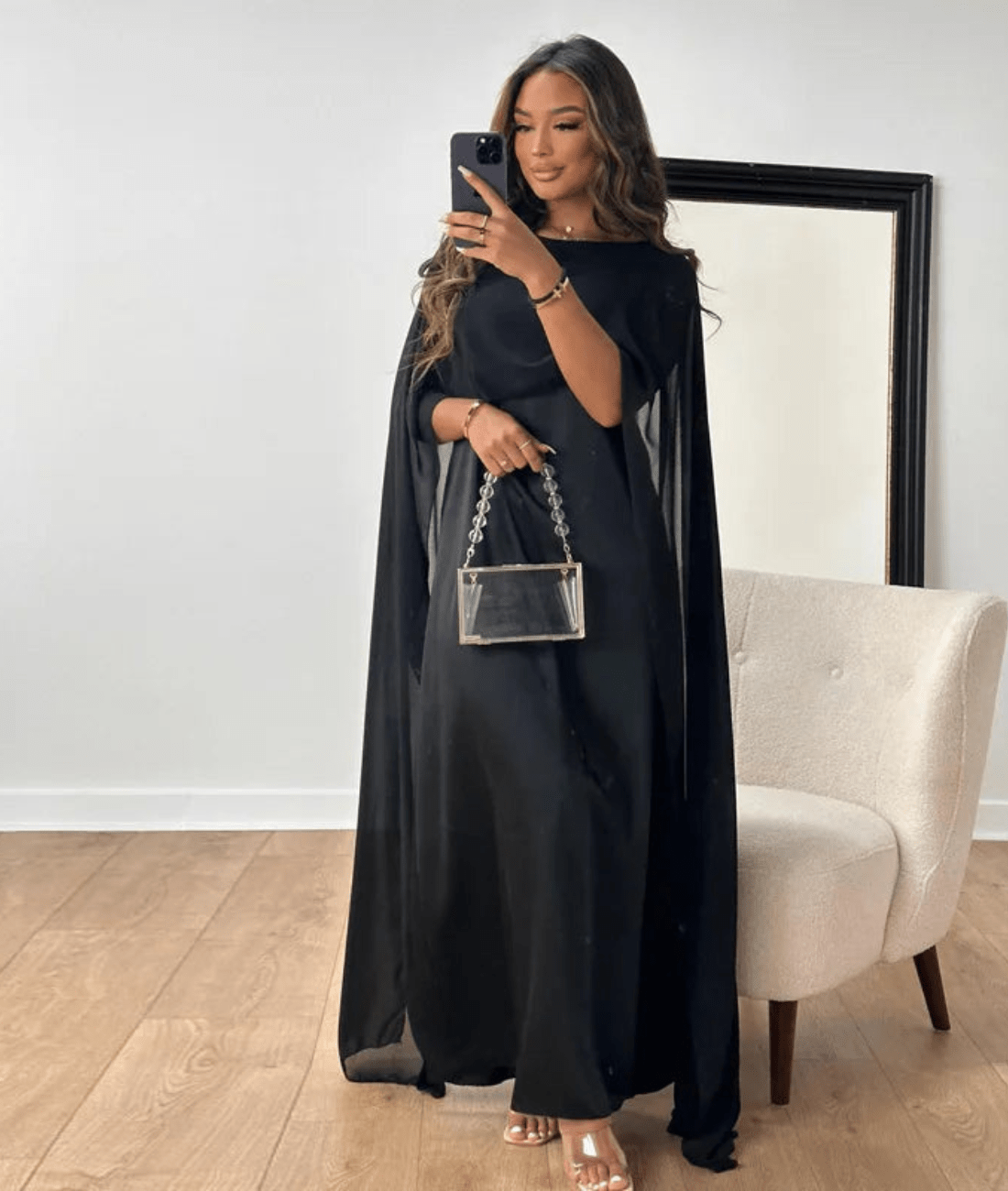 Image of Brianna | Women's Cape Evening Maxi Dress