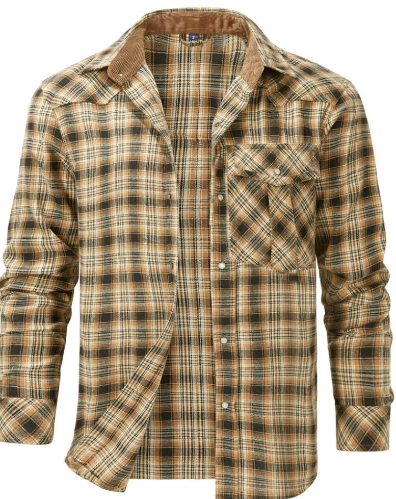 Image of Brody | Men's Long Sleeve Plaid Shirt