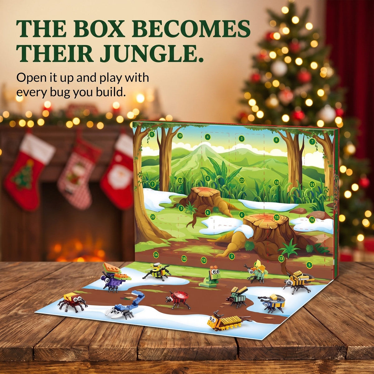 Bug and Insect Advent Calendar for Kids, 24 Brick Builds plus 2 Secret Builds