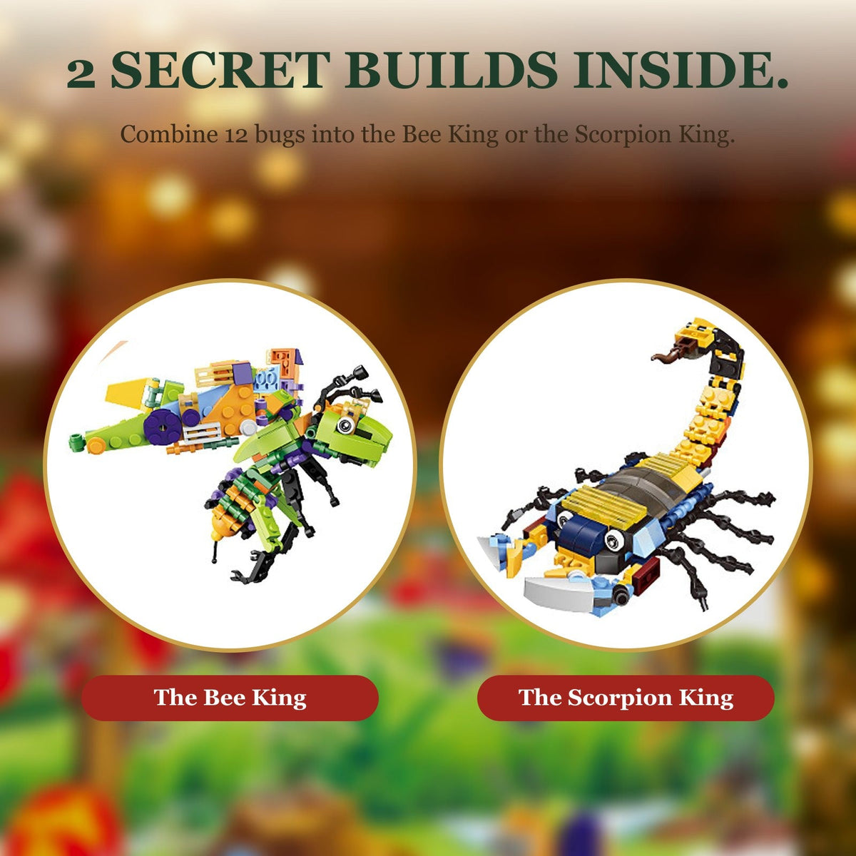 Bug and Insect Advent Calendar for Kids, 24 Brick Builds plus 2 Secret Builds
