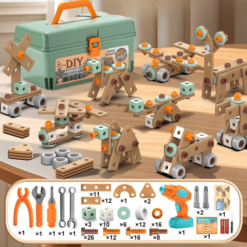 BUILDMASTER – 100-piece tool set for creative children aged 3 and up