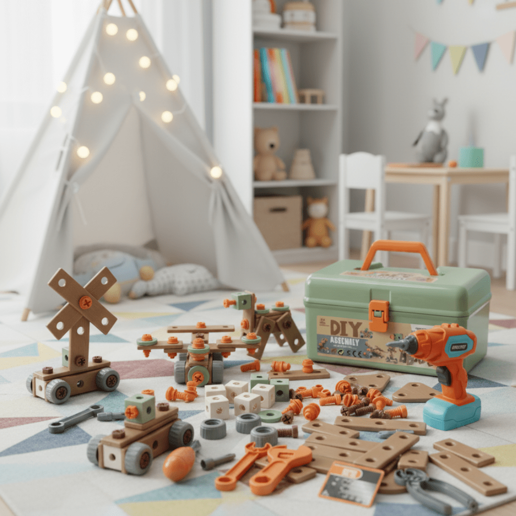 BUILDMASTER – 100-piece tool set for creative children aged 3 and up