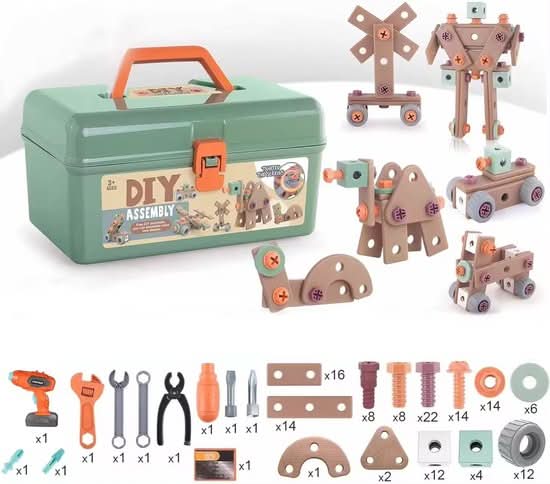 BUILDMASTER – 100-piece tool set for creative children aged 3 and up