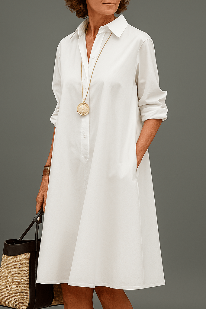 Image of Camari | Women's Long Sleeve Midi Shirt Dress