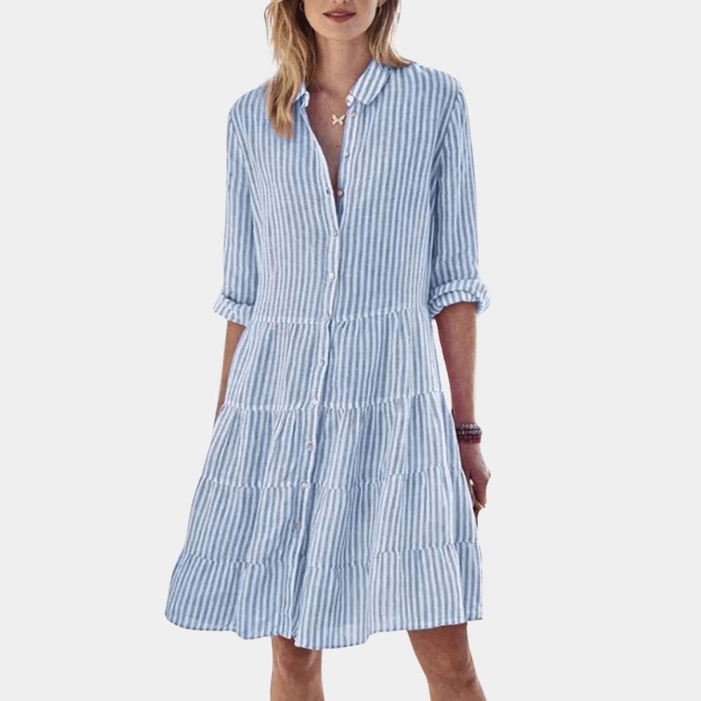 Image of Camille | Women's Tiered Shirt Mini Dress