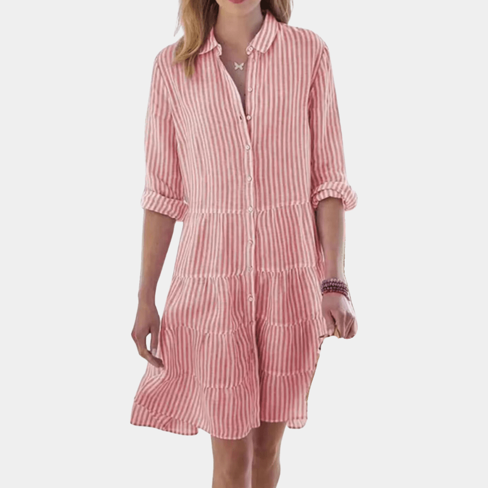 Image of Camille | Women's Tiered Shirt Mini Dress