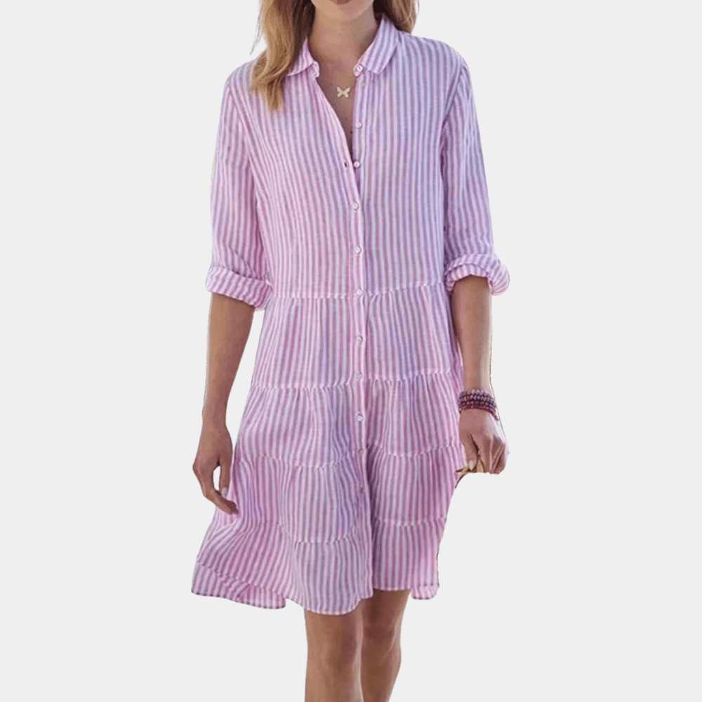 Image of Camille | Women's Tiered Shirt Mini Dress