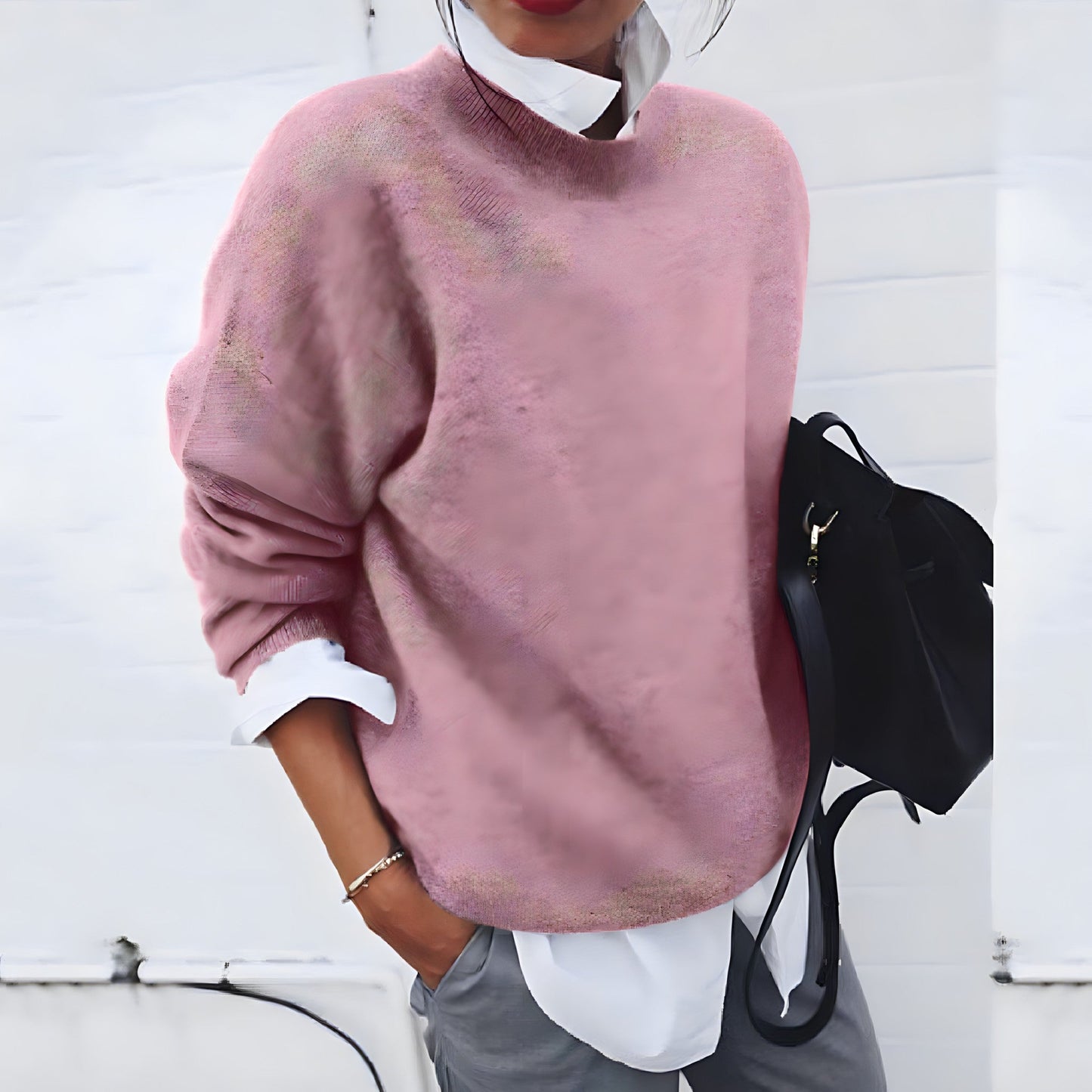 Image of Carla | Women's Oversized Crew Neck Long Sleeve Sweater