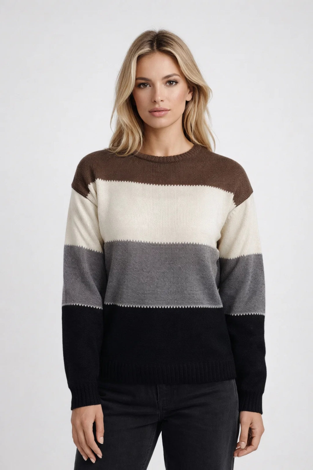 Image of Carla | Women's Striped Long Sleeve Sweater
