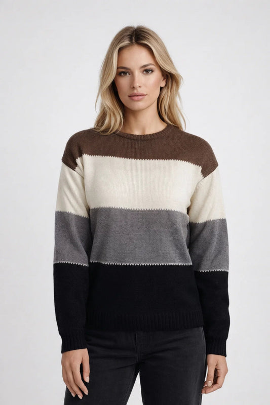 Image of Carla | Women's Striped Long Sleeve Sweater