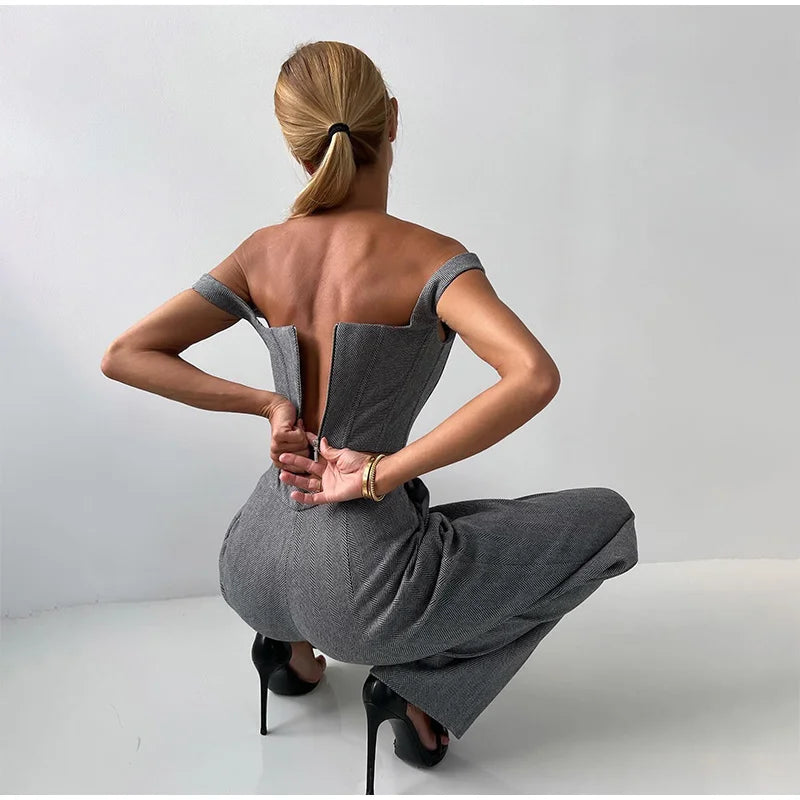 Image of Carolyn | Women's Corset Top Pantsuit