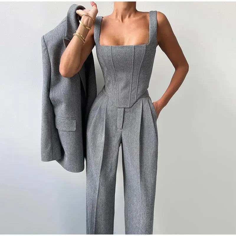 Image of Carolyn | Women's Corset Top Pantsuit