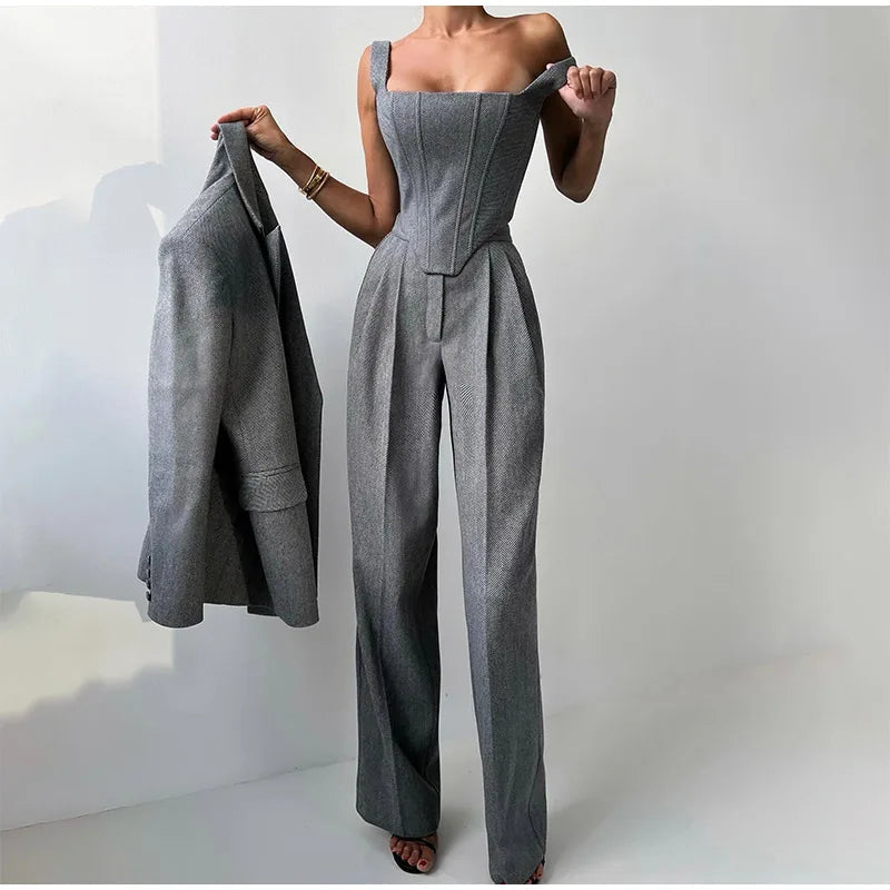 Image of Carolyn | Women's Corset Top Pantsuit
