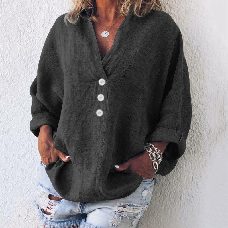 Image of Carolyn | Women's Oversized Long Sleeve Button-Down Blouse