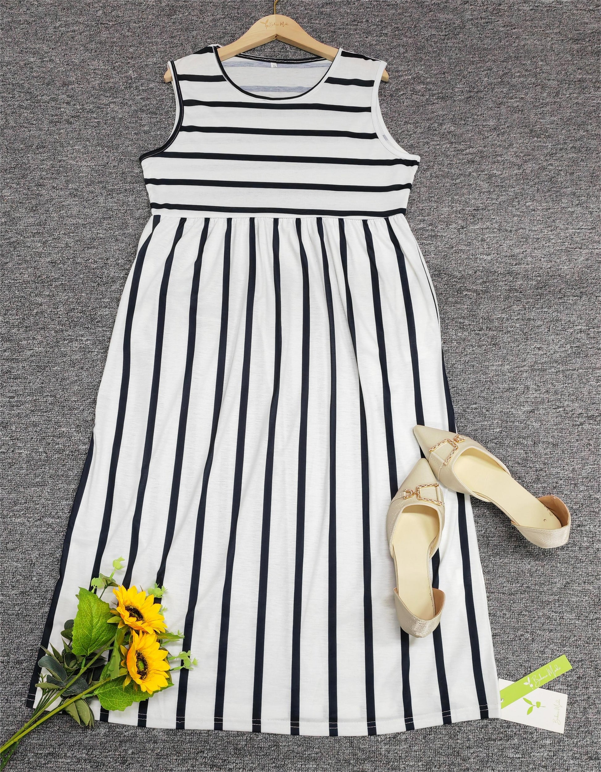 Image of Cassandra | Women's Sleeveless A-Line Midi Dress