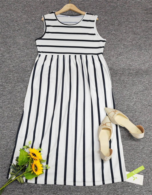 Image of Cassandra | Women's Sleeveless A-Line Midi Dress