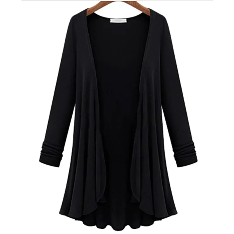 Casual Ruffled Long Sleeve Cardigan