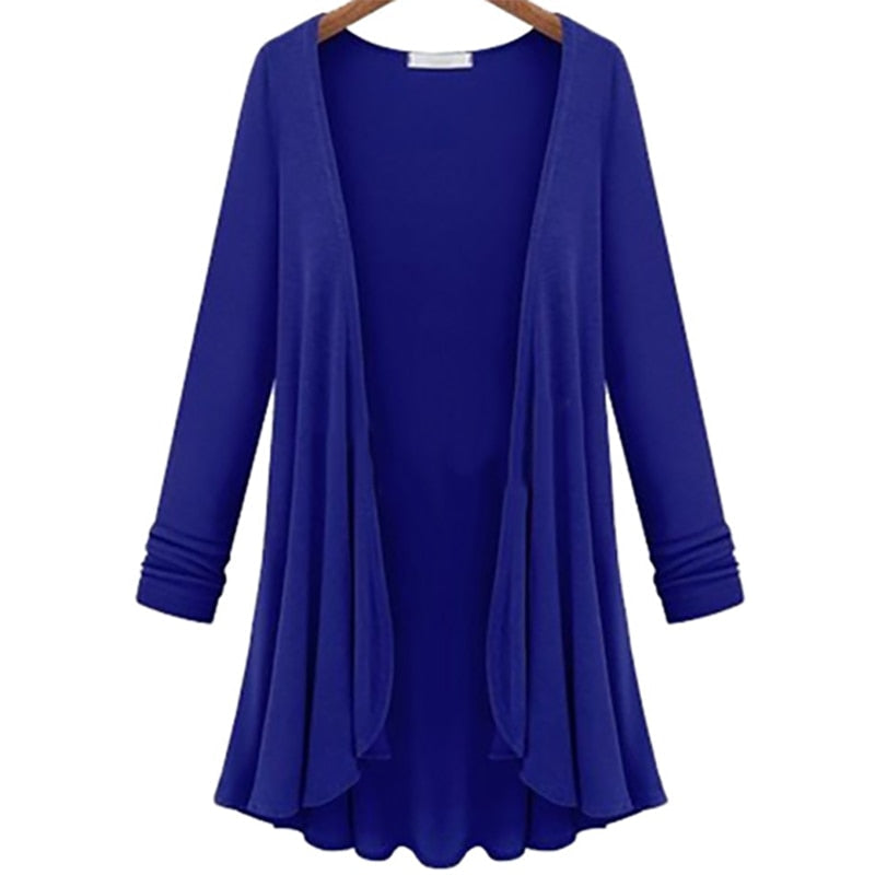 Casual vest with long sleeves and ruffles
