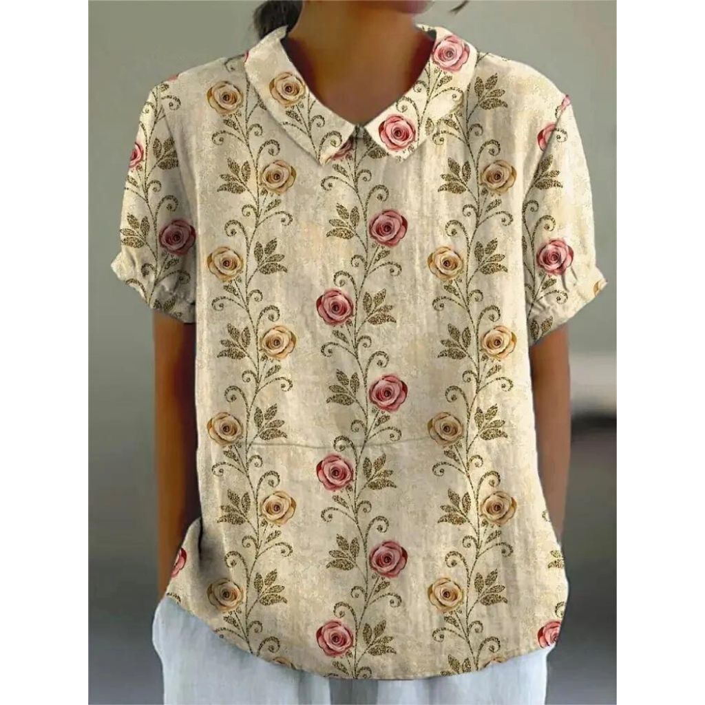 Casual Women's Shirt with Floral Print