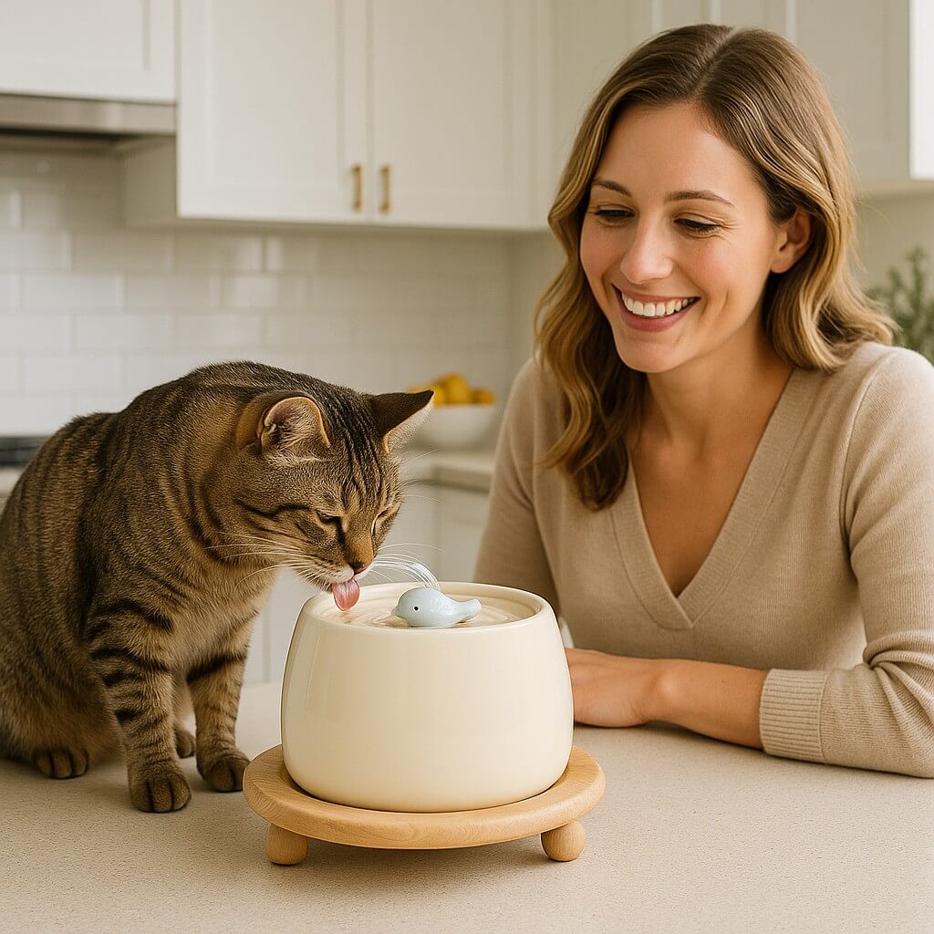 CAT CERAMIC WATER FOUNTAIN | AquaCeramic