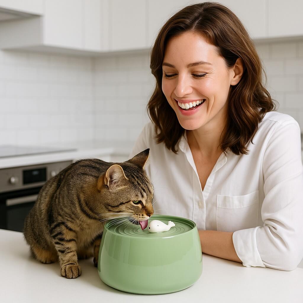 CAT CERAMIC WATER FOUNTAIN | AquaCeramic