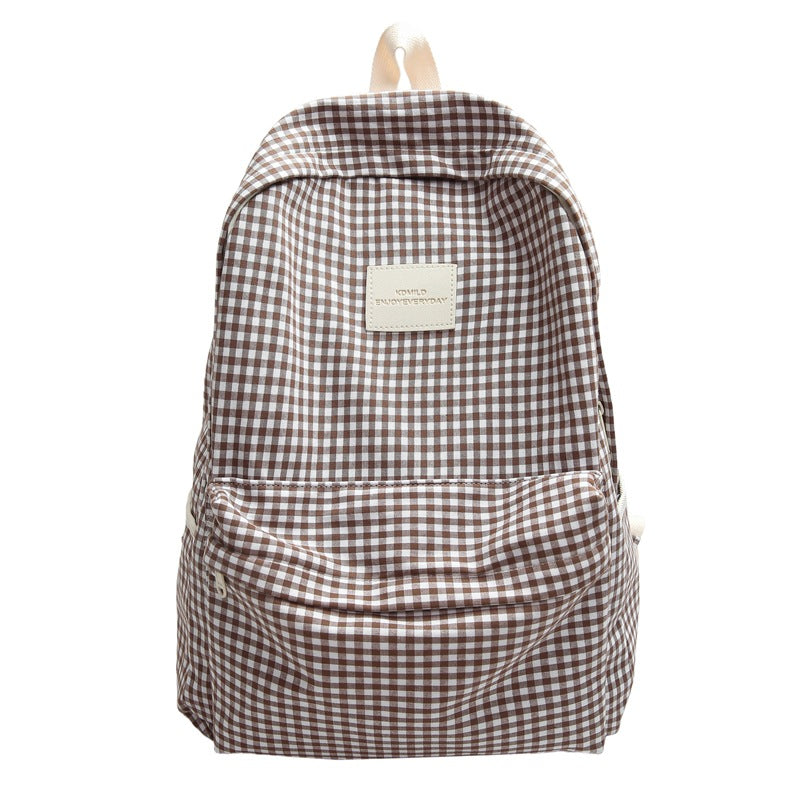 Checked Casual School Backpack