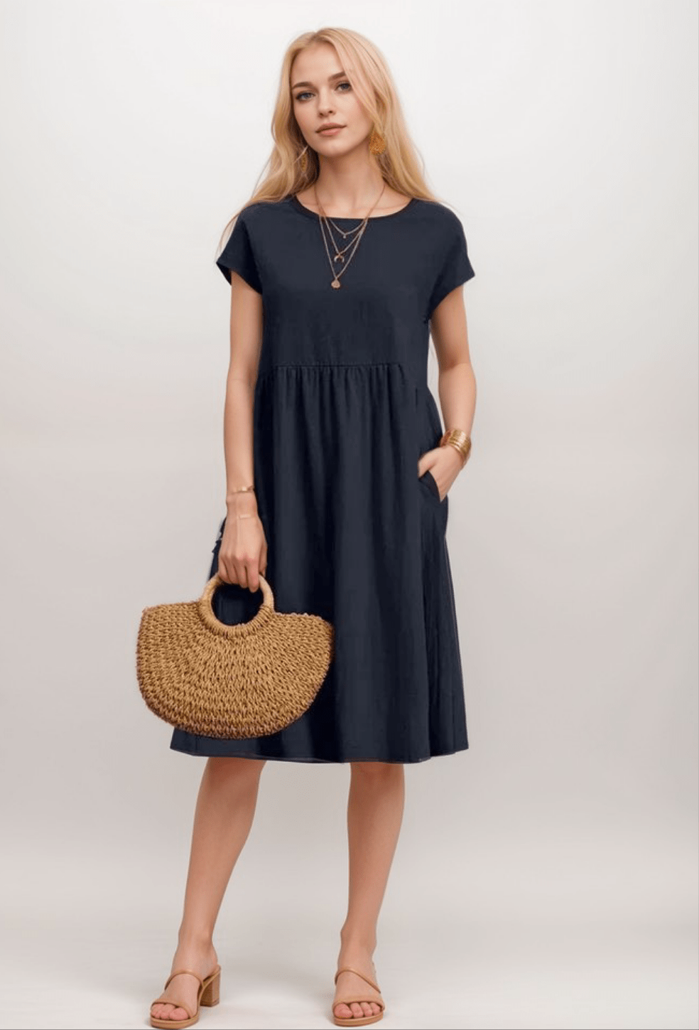 Image of Chelsea | Women's Casual A-Line Midi Dress