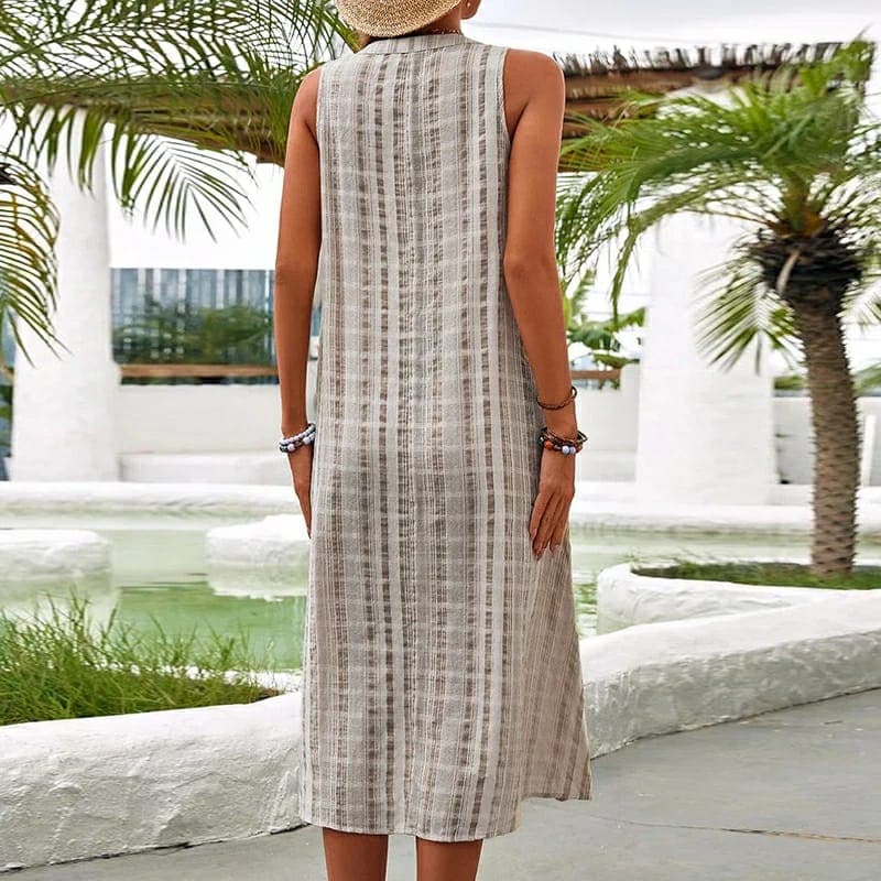 Image of Cheryl | Women's Sleeveless A-Line Midi Dress