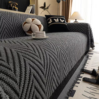 Herringbone Tassel Sofa Cover - Textured Throw