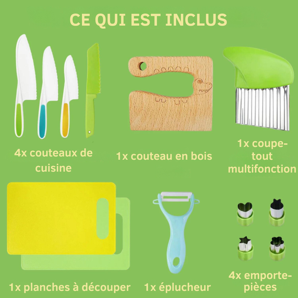 Child-Safe Cooking Utensils Montessori (12 pieces)