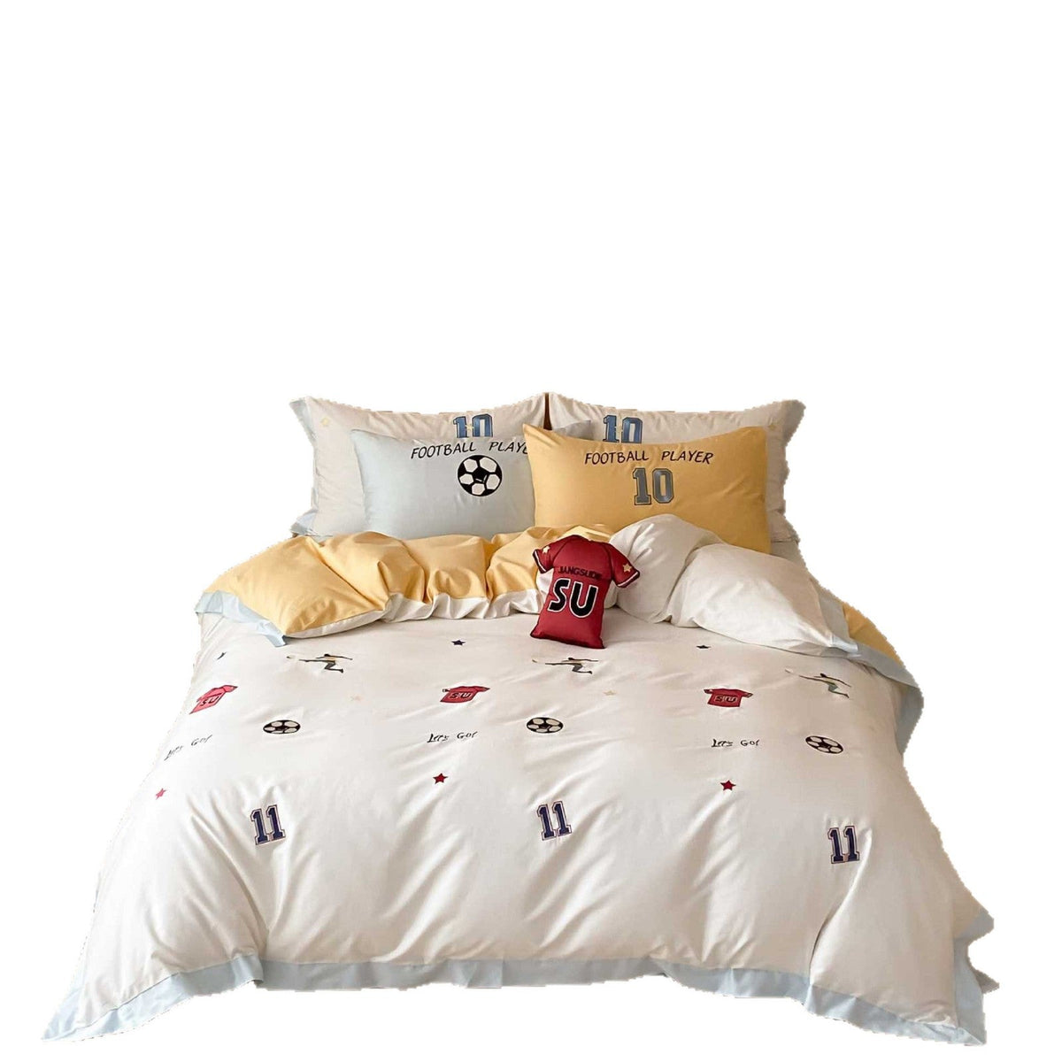 Children's Cotton Blend Football Print Bedding Set