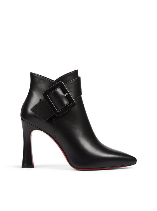 Image of Christine | Women's Buckle Pointed Toe Heeled Ankle Boots