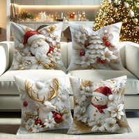 Festive Holiday Velvet Pillow Covers (Set of 4)